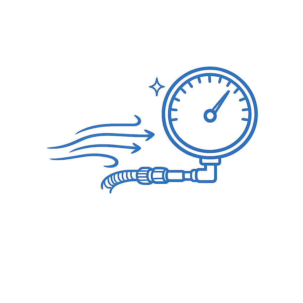 Illustration av tryckmätare och luftflöde