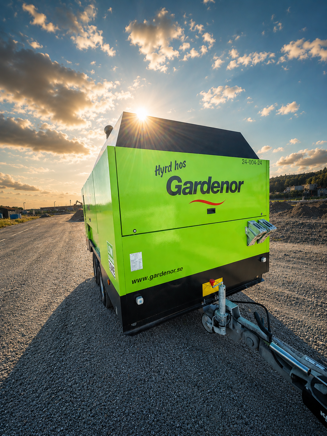 Gardenor hyrd kompressor på arbetsplats